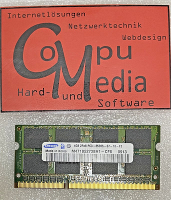 Samsung 4GB DDR3 RAM  M471B5273BH1-CF8 SO-DIMM - 2Rx8 PC3-8500S-07-10-F2