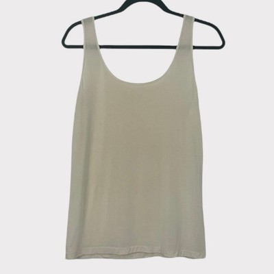 Cream Silky Sheer Tank Top 