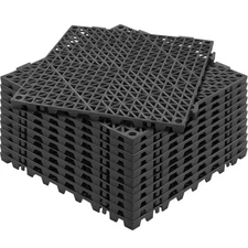 Interlocking Drainage Floor Mat 12" x 12" PVC Non-Slip Floor Tiles 12 Pack
