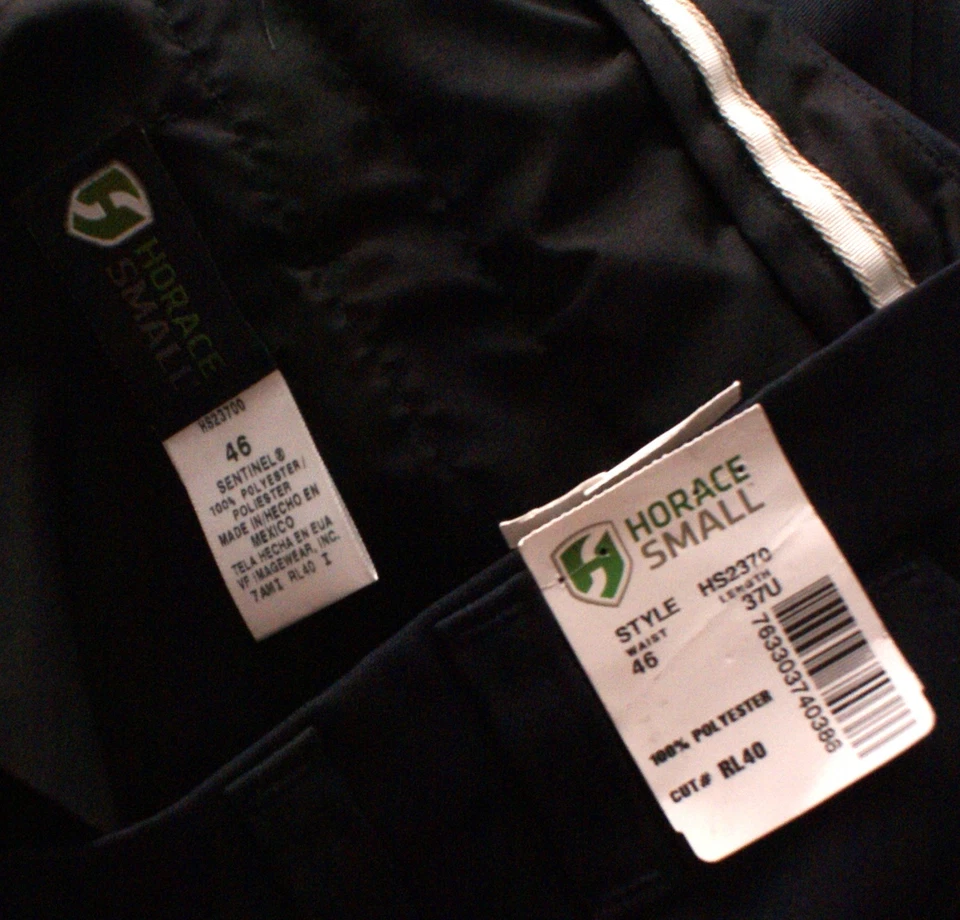 NEW Horace Small Security Work Uniform Navy Blue Pants, Men's Size 46 unhemmed - Image 3 of 3