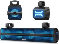 Ehaho 2.1CH Stereo UTV Sound Bar w/ Subwoofer, 26" Bluetooth ATV Speakers