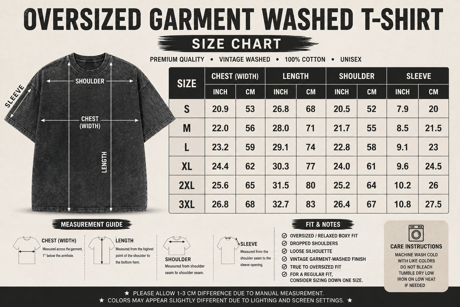 Faded Pigment Snow Wash Loose Fit Daily Street Outfit Shirt  Tshirt image 3