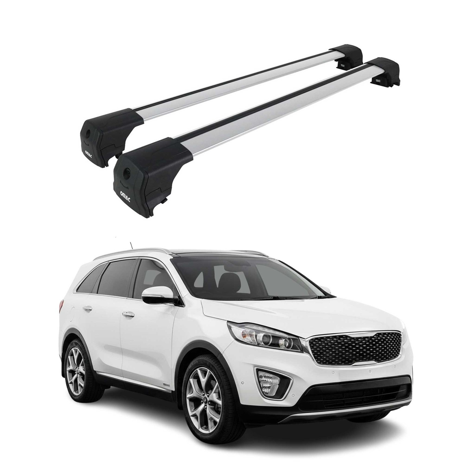 Barres de toit pour Kia Sorento UM 2014-2020 alu gris galerie transversale de portage