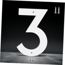 3 Inch Metal House Numbers and Letters, White Modern Address 3"White color-3