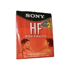 NEW- 2 Pack Sony High Fidelity HF 90 Minute Audio Recording Blank Cassette Tapes