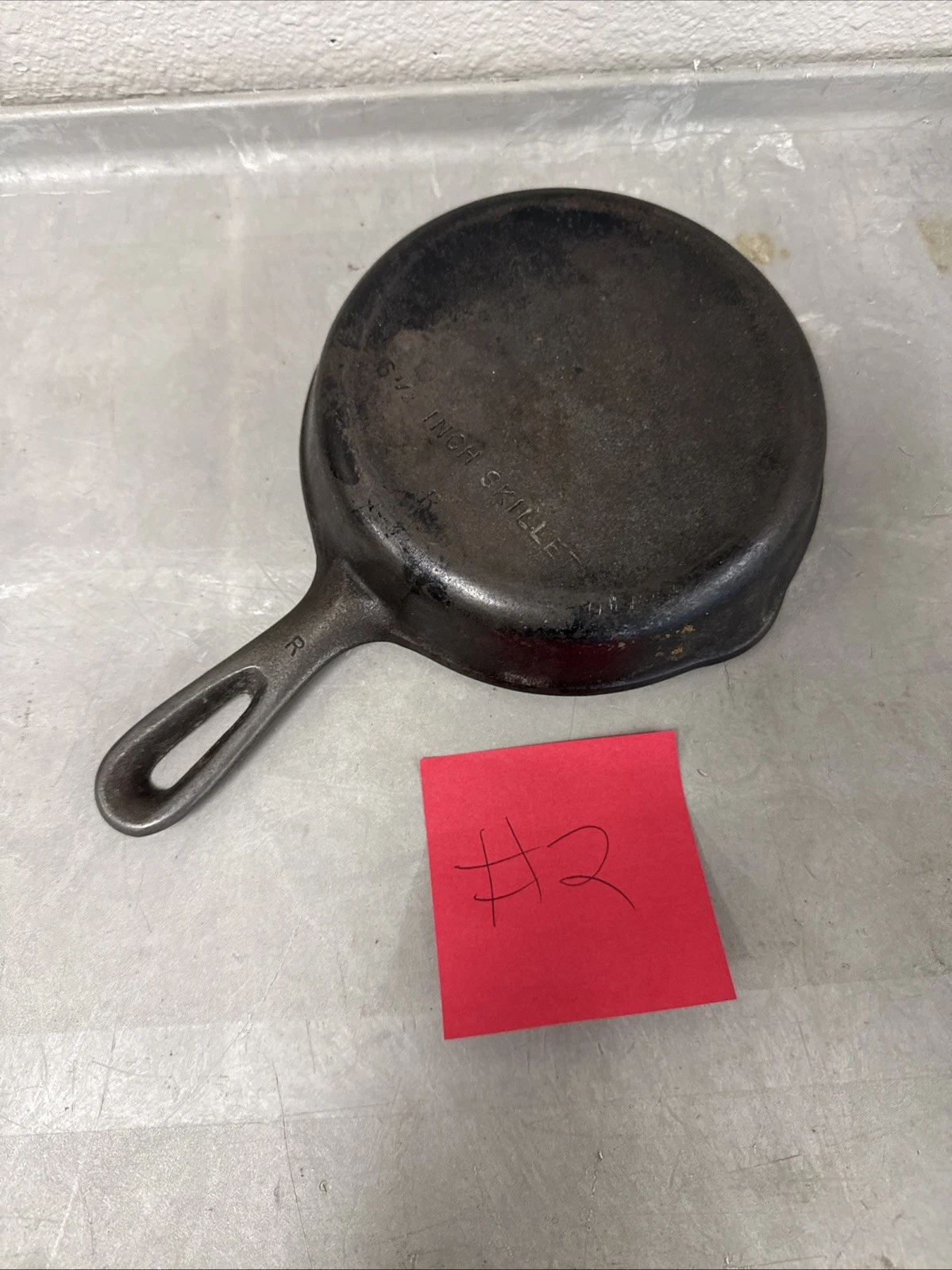 Vintage UnMarked Wagner Ware No. 3 R Cast Iron 6-1/2 inch Skillet Nice! #2