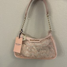 NWT Juicy Couture Transparently Juicy Clear Shoulder Bag - Powder Blush Mesh