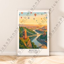 Bristol Illustration Art Print Bristol Travel Poster Home Décor Gift Unframed