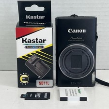 Canon PowerShot ELPH 350 HS Digital Camera - Black W/ Charger  32GB SD Card