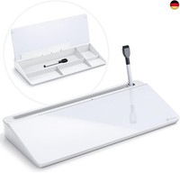 Varhomax Schreibtisch Organizer, Desktop Whiteboard Glas Weiß Mit Aufbewahrung