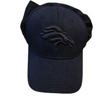 Denver Broncos NFL Reebok Black Embroidered Logo Baseball Cap Dad 7 1/4