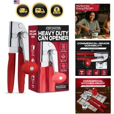 Commercial Can Opener Heavy Duty - Manual Hand Crank for Large Cans with Anti...