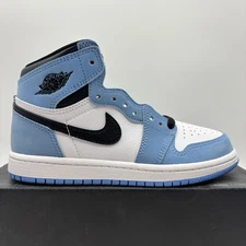 Jordan 1 Retro High University Blue Leather Shoes US 12.5C Pre-School AQ2664-134