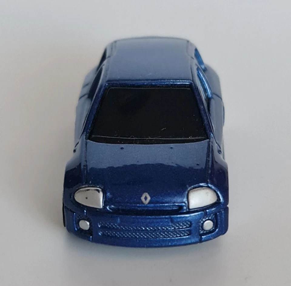 Autêntico Maisto Renault Clio V6 Sport modelo fundido azul brinquedo de carro de corrida 1:64 - Imagem 3 de 4