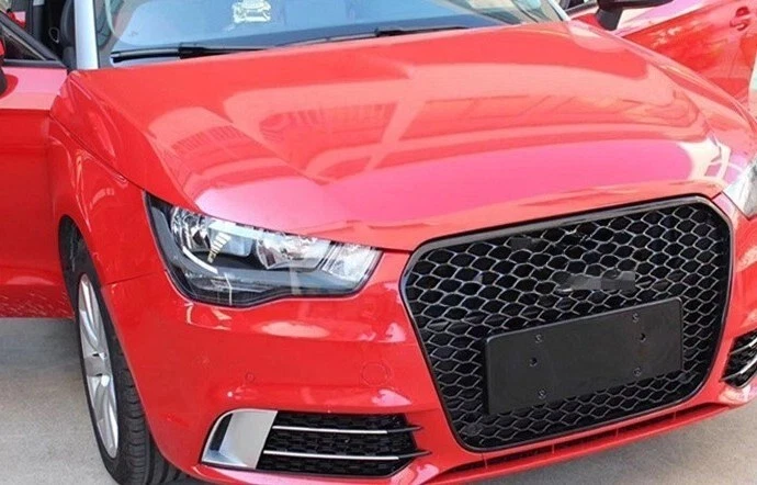 Bomba delantera negra para Audi A1 S1 2011-2015 estilo parrilla de nido de abeja Foto 4 de 4