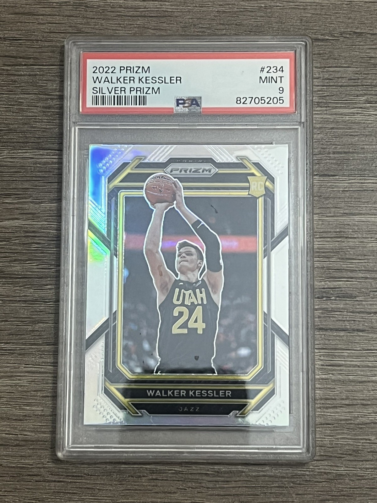 2022 Panini Prizm WALKER KESSLER RC Rookie Silver Card #234 PSA 9 MINT Utah Jazz
