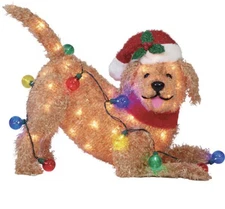 Holiday Living 18-in Lighted Doodle Dog Decoration Item 5280863 Model #ES69-400L