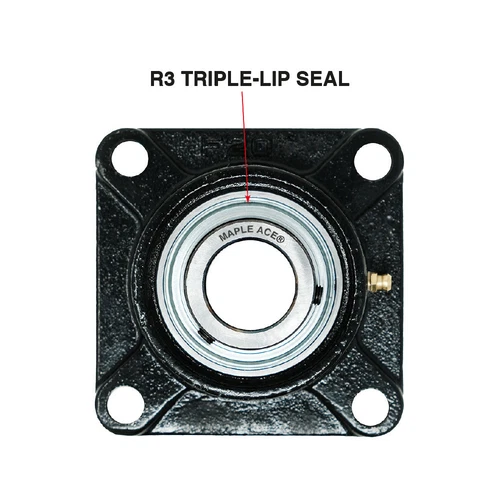 UCF206-18 Flange Bearing 1-1/8" Bore, 4-Bolt Solid Base, 3 Lips Seal (Qty 1) - Picture 5 of 7
