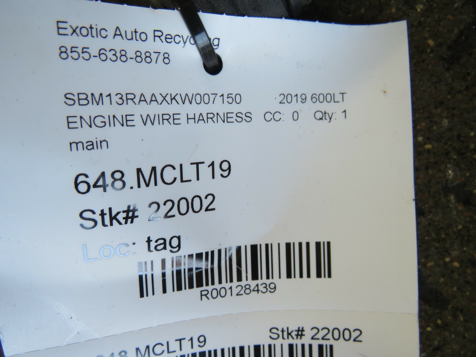 Mclaren 600LT, Main Engine Wire Harness, Used