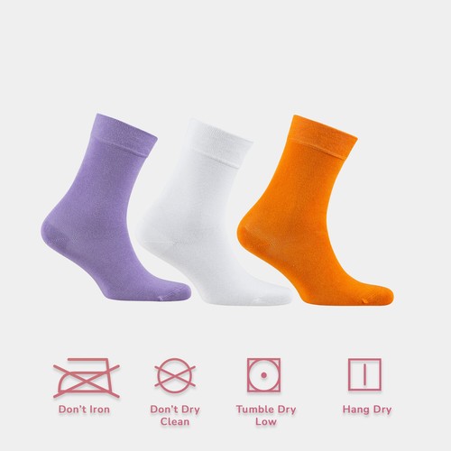 Cosyfeel® Women Crew Dress Socks 3-Pack Bamboo Material Durable Seamless Toe - Picture 132 of 133