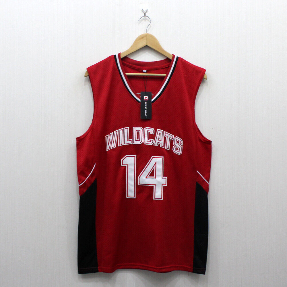 Retro Basketball Jersey Wildcats Jerseys Troy Bolton #14 East High School Sewn