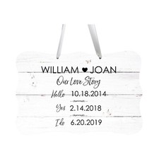 Custom Wall Hanging Wedding Sign For Ceremony And Reception Our Love Story