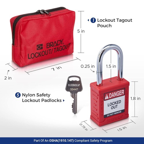 Electrical Lockout Tagout Kit,Red Safety Padlock,Electrical Lock | eBay