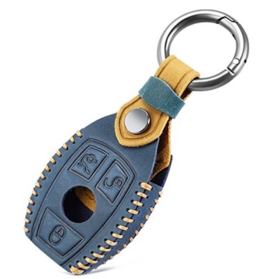 Merc 3 Buttons Leather Remote Key Case Cover FOB For Mercedes BENZ C S CLK SLK