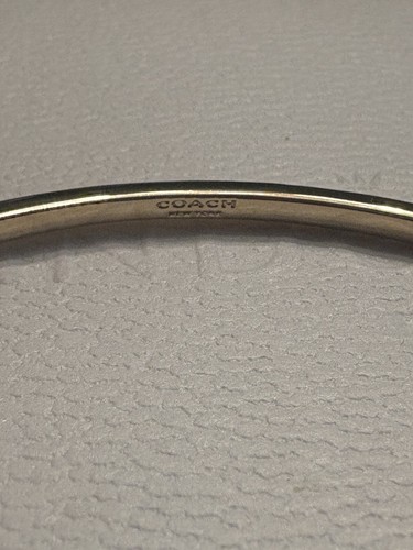 COACH Pave Bar Faux Pearl C Bangle Bracelet NWOT - Picture 9 of 11