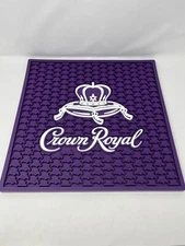 Crown Royal Bar Spill Mat Rubber purple white logo Large 16 1/2" Sq RARE htf new