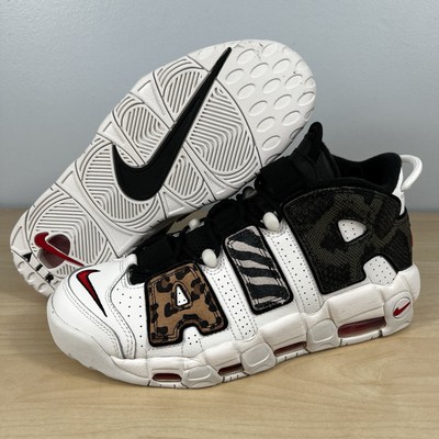 Nike Air More Uptempo Tunnel Walk White Black Sneakers DZ4838-100 Men's Size 9.5