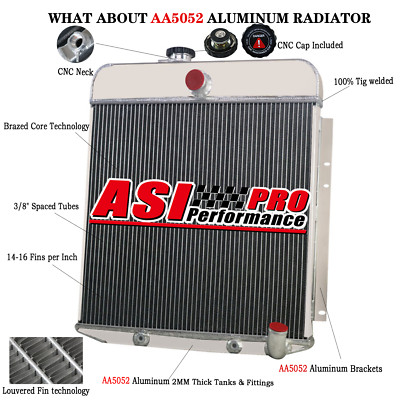 4Row Aluminum Radiator for Plymouth Deluxe Special Deluxe Suburban 1949-1950 US