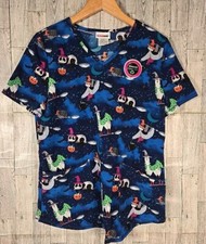 Scrubstar Scrub Top S M  3X Halloween Llama Sloth Panda Pumpkin Womens NEW
