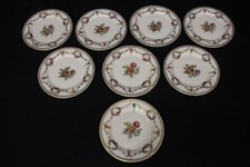 Set of 8 Vtg Schumann Bavaria SAN LUIS REY Floral & Gold Swag 6.25