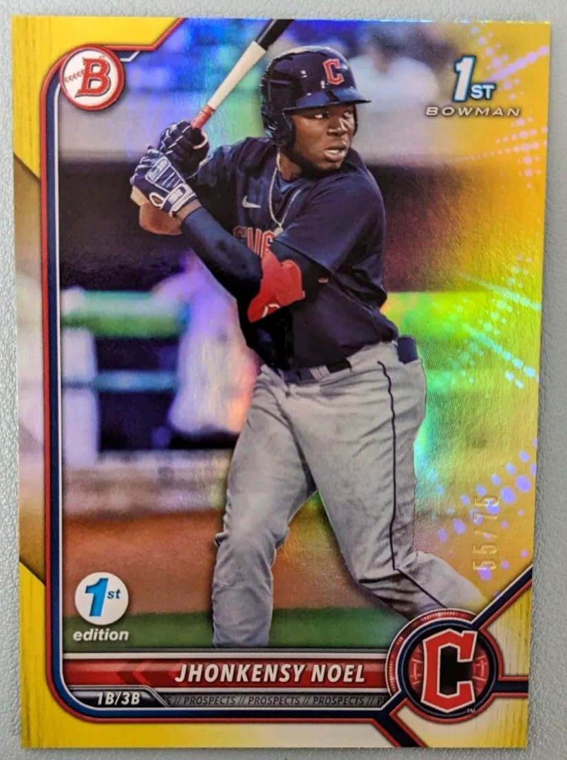 2022 1st Bowman 1st Edition Yellow Foil #/75 Jhonkensy Noel #BPPF2
