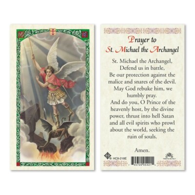 Prayer to Saint Michael the Archangel- Paperstock Holy Card 218ENL
