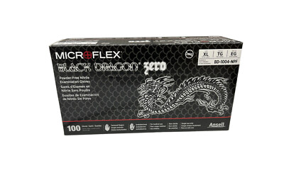 Micro Flex BD-1004-NPF Black Dragon Zero Pf Nitrile Exam Gloves - X-large