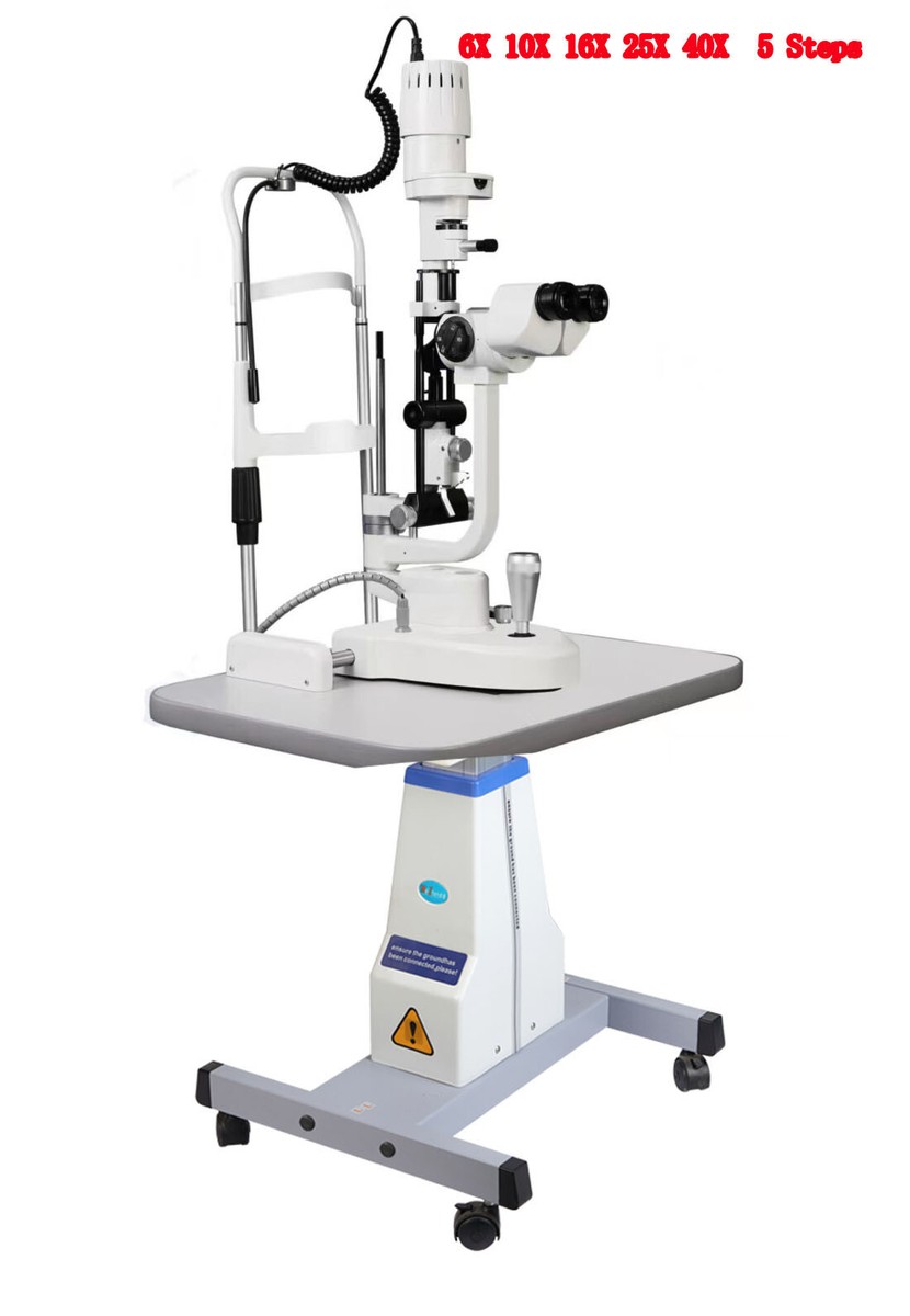 Ophthalmic Slit Lamp Microscope 6X 10X 16X 25X 40X 5-Steps With