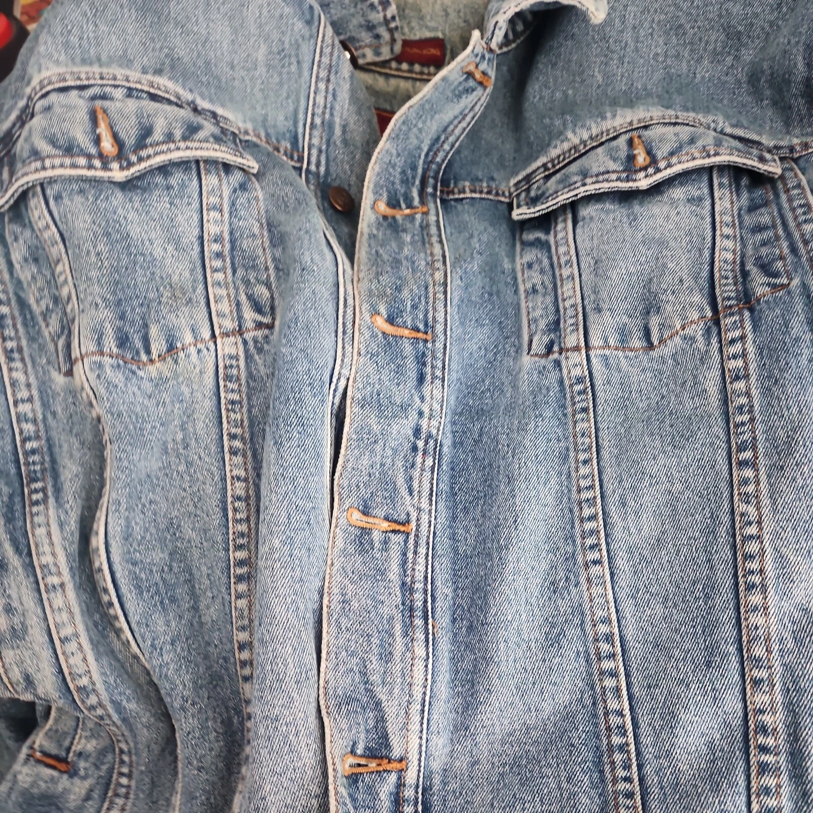 VintagevStoney River Men's Chest Pockets Denim Jean Jacket Blue XL