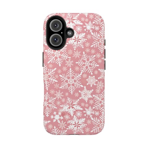 Pink Snowflakes Tough Phone Cases fits iPhone 7-16 and Samsung S21-S24 - Picture 3 of 108