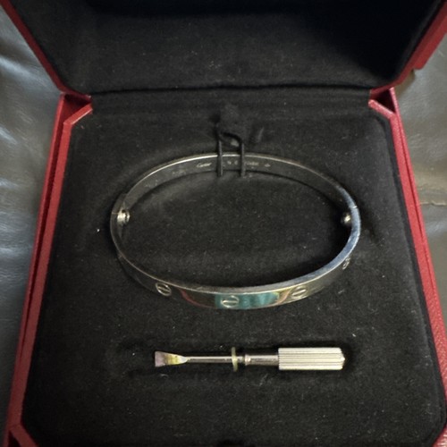 Cartier LOVE Bangle  18k white Gold Size 19