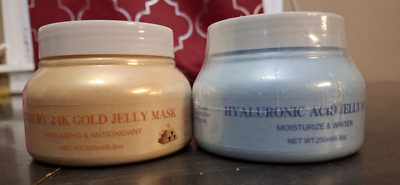 Mooyam Anti-Aging Luxury 24K Gold Jelly Mask 8.8 oz & Hyaluronic Acid Jelly Mask