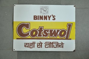 Vintage Binnys Cotswol Fabric Ad Porcelain Enamel Signboard Ebay