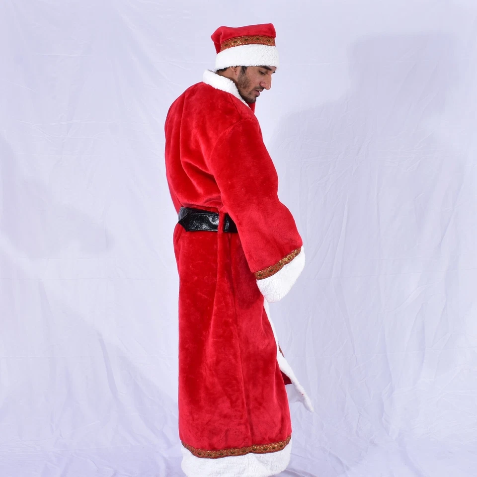 Disfraz de Papá Noel adulto, ropa de salón de lujo de Papá Noel, talla única Foto 2 de 4