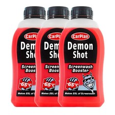 CarPlan Demon Shot 500ml Screenwash Booster Cherry Scent Winter Protection x3