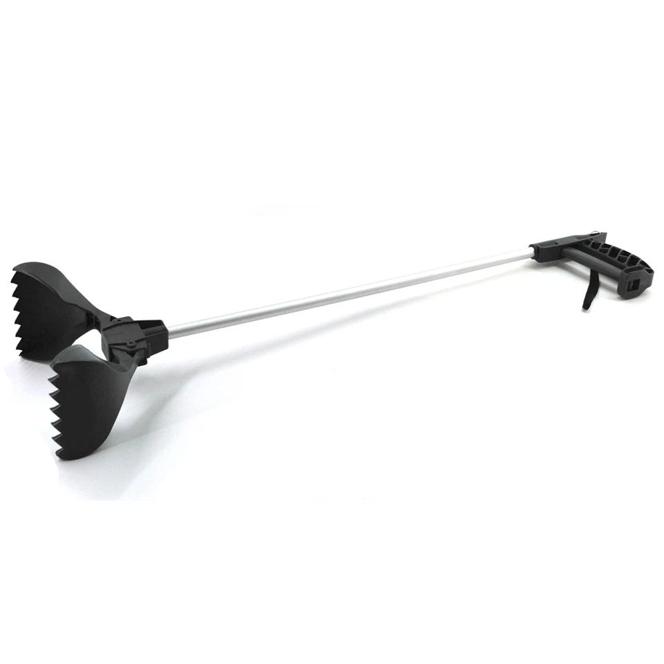 Alu Greifhilfe mit Schaufel Universal Greifzange Abfallgreifer Müllzange Schwarz