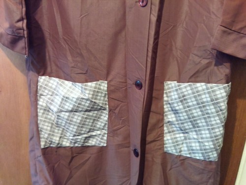 Ladies Nylon Overall -Brown check design Size W, pinny with pattern design VGC. - Picture 3 of 6