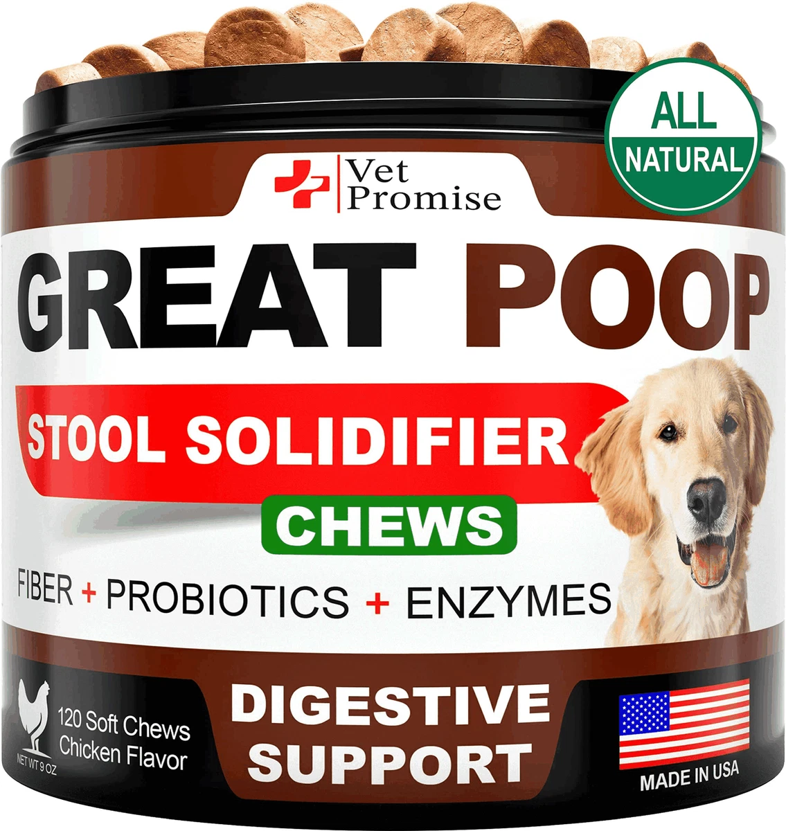 Great Poop Probiotics for Dogs Dog Stool Softener High Fiber for