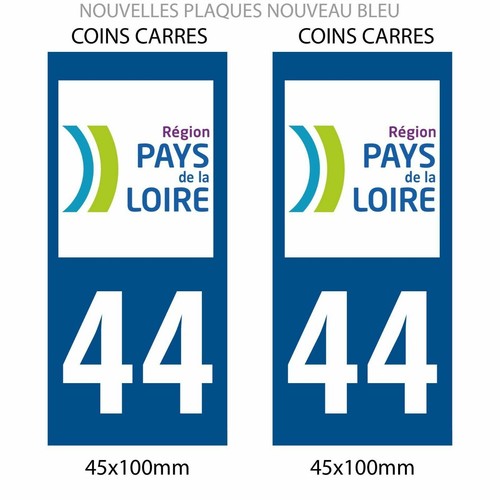 44 LOIRE ATLANTIQUE / 2 AUFKLEBER STICKER KENNZEICHEN ABTEILUNG - Bild 6 von 7