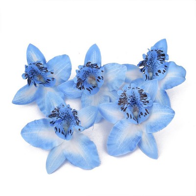 20pcs 8cm Kunstseide Orchidee Dendrobium Blumenköpfe (Blau)
